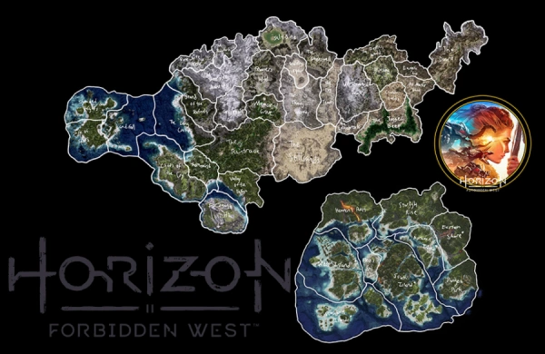 نقشه کامل دنیای Horizon Forbidden West