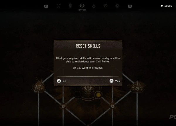 ریست کردن Skill Pointها در Horizon Forbidden West