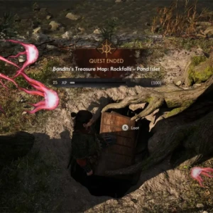 محل و راه‌حل Bandit’s Treasure Map: Rockfalls - Pond Islet در The Blood of Dawnwalker
