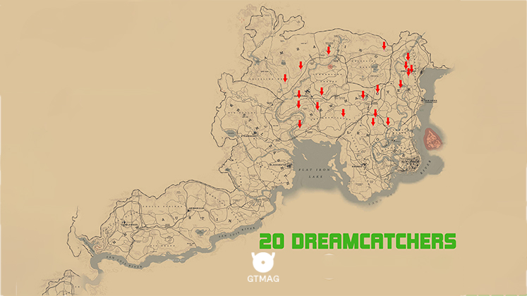 نقشه Dreamcatcher برای بازی Red Dead Redemption 2