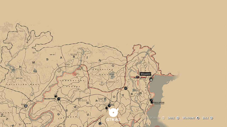 محل Dreamcatcher شماره 3 در بازی Red Dead Redemption 2 روی مپ