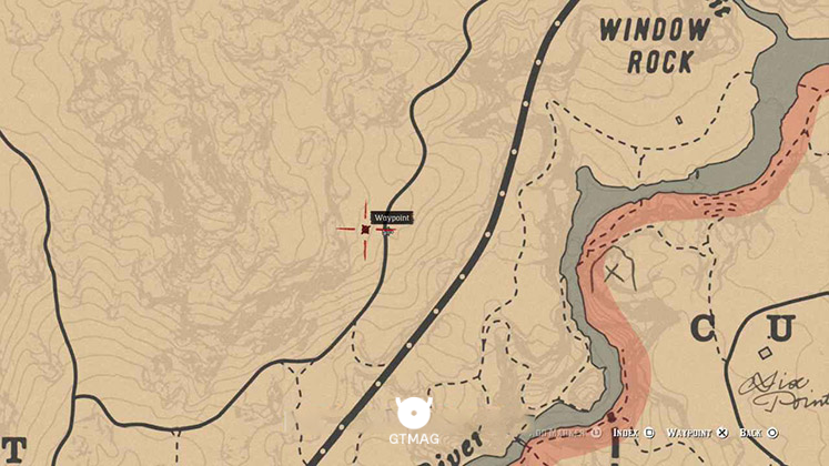 مکان دقیق دریم کچر در غرب Window Rock روی نقشه بازی RDR2