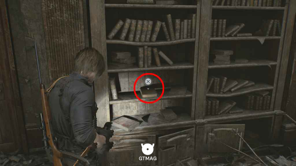 تصویری از کتابخانه در بازی Resident Evil Requiem
