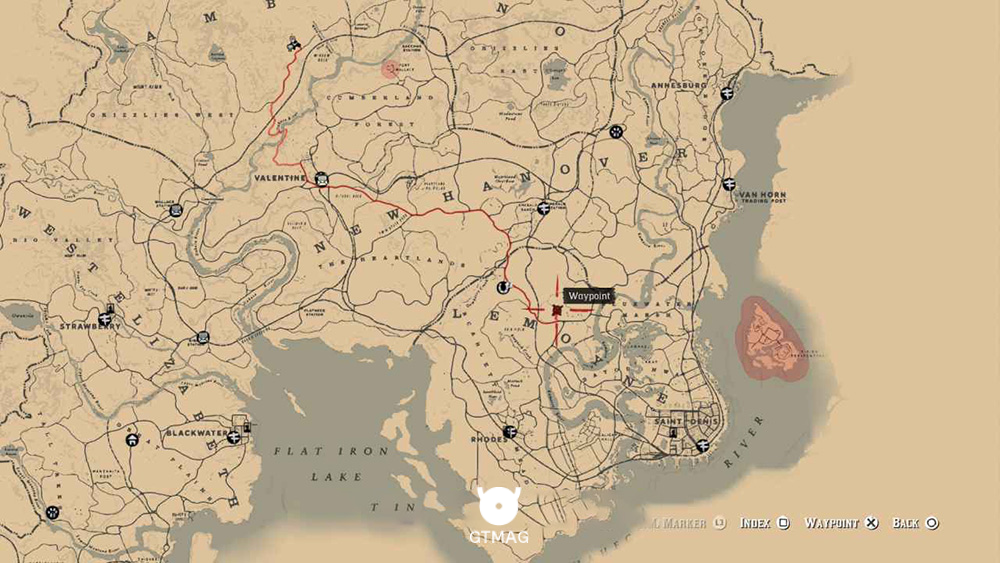 موقعیت دقیق مزرعه خوک آبردین روی نقشه Red Dead Redemption 2