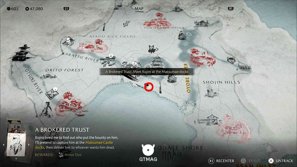 اعتماد معاملهشده Bounty محل Ghost of Yotei در بازی