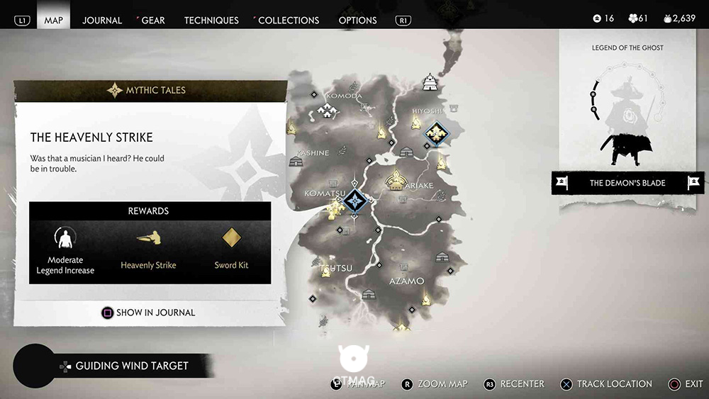 1. The Heavenly Strike - تمام مکان&zwnj;های Mythic Tale در Ghost of Tsushima