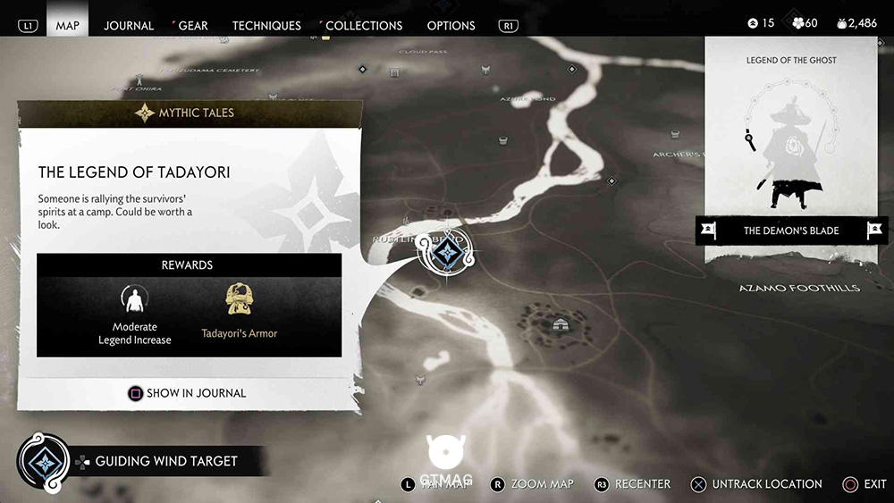 3. The Legend of Tadayori - تمام مکان&zwnj;های Mythic Tale در Ghost of Tsushima