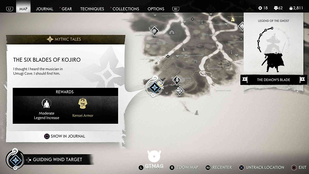 1. The Six Blades of Kojiro - تمام مکان&zwnj;های Mythic Tale در Ghost of Tsushima