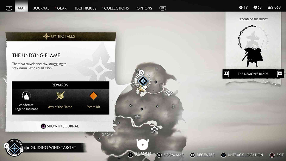 1. The Undying Flame - تمام مکان&zwnj;های Mythic Tale در Ghost of Tsushima