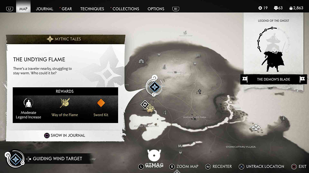 1. The Undying Flame - تمام مکان&zwnj;های Mythic Tale در Ghost of Tsushima