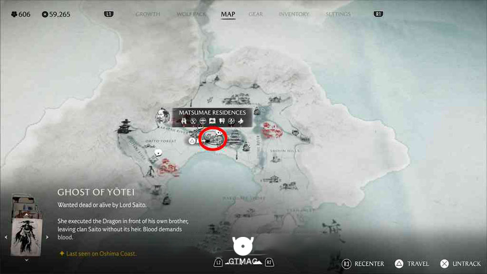 شیِنپاچی، دزد زره Bounty محل شروع Ghost of Yotei در بازی