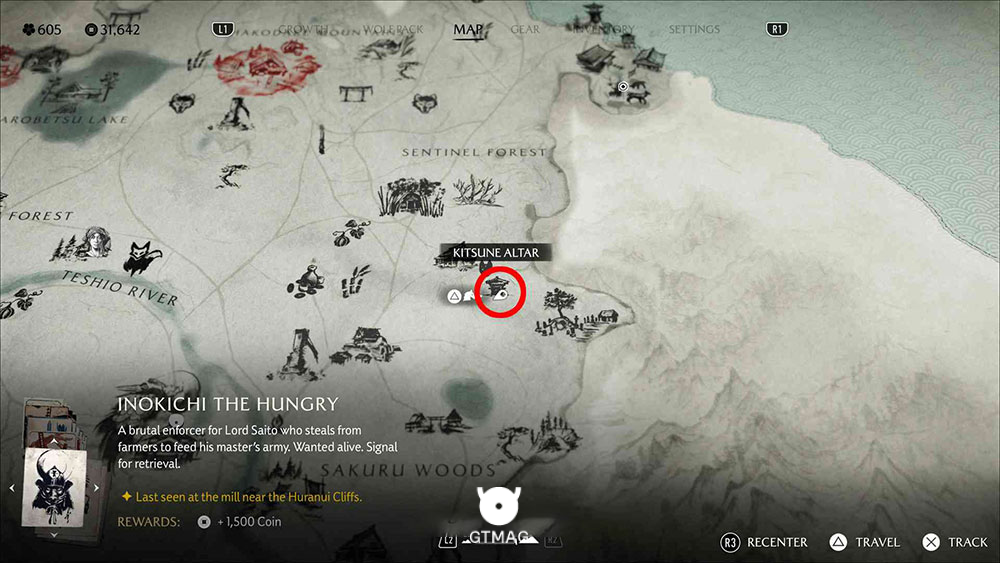 2 - Sentinel Forest - Kitsune Altar - تمام مکانها و راهحلهای Nine Tails Puzzle Box در Ghost of Yotei