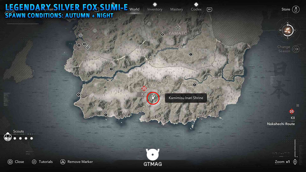 شماره 2:&nbsp;Legendary Silver Fox - تمام مکان&zwnj;های Legendary Sumi-e در Assassin&rsquo;s Creed Shadows