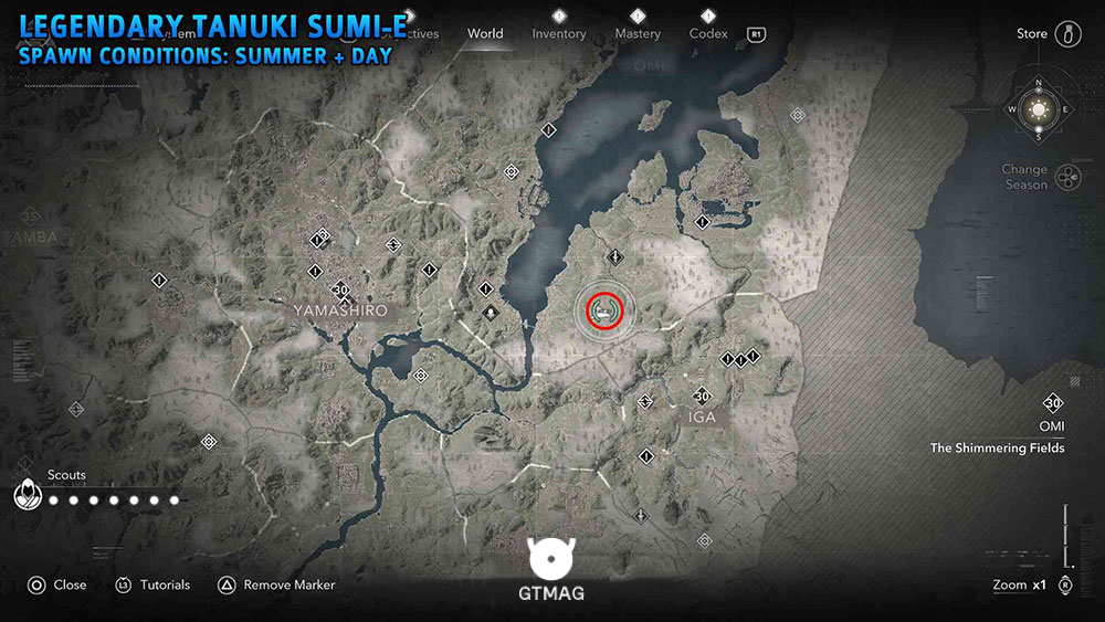شماره 5: Legendary Tanuki - تمام مکان&zwnj;های Legendary Sumi-e در Assassin&rsquo;s Creed Shadows
