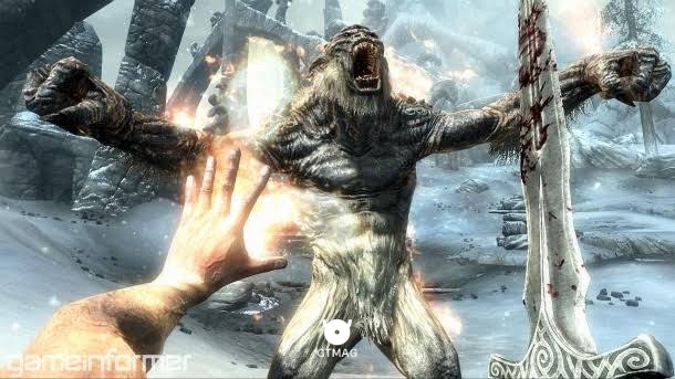 تصویری از مبارزات در بازی skyrim