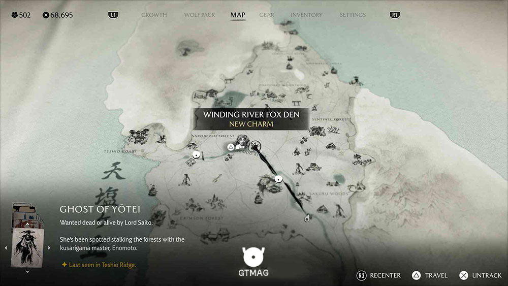9 - Winding River Fox Den - تمام مکان&zwnj;های Fox Den در Ghost of Yotei