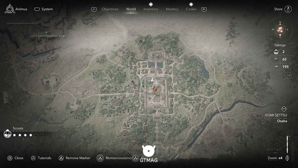 IZUMI SETTSU - موقعیت تمام Templeها و Lost Pages در Assassin&rsquo;s Creed Shadows