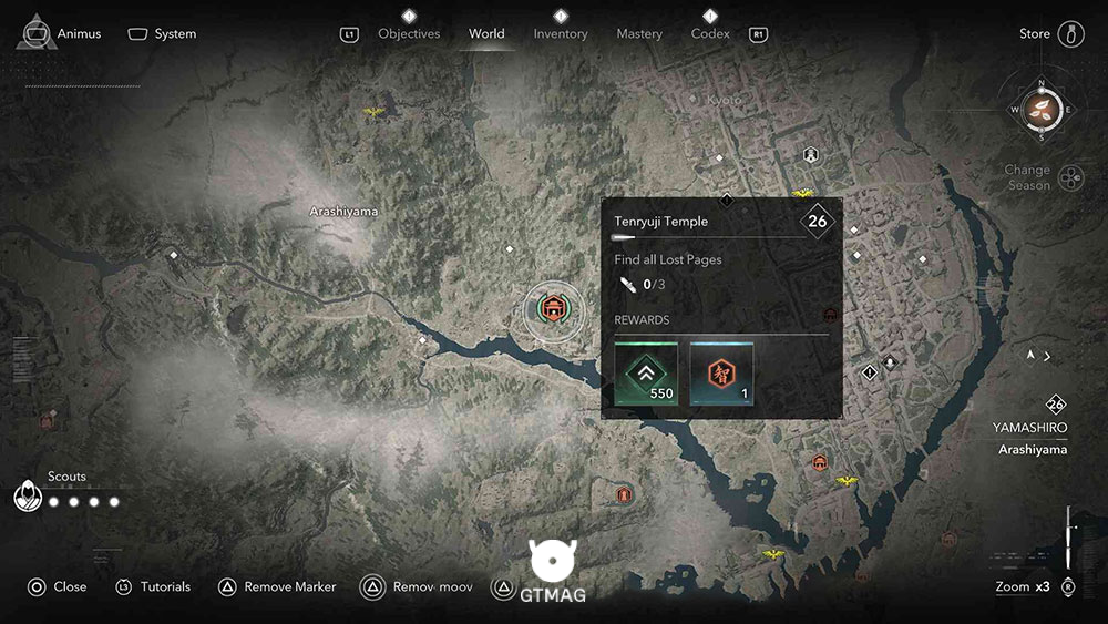 YAMASHIRO - موقعیت تمام Templeها و Lost Pages در Assassin&rsquo;s Creed Shadows