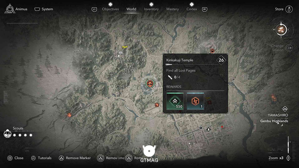 YAMASHIRO - موقعیت تمام Templeها و Lost Pages در Assassin&rsquo;s Creed Shadows