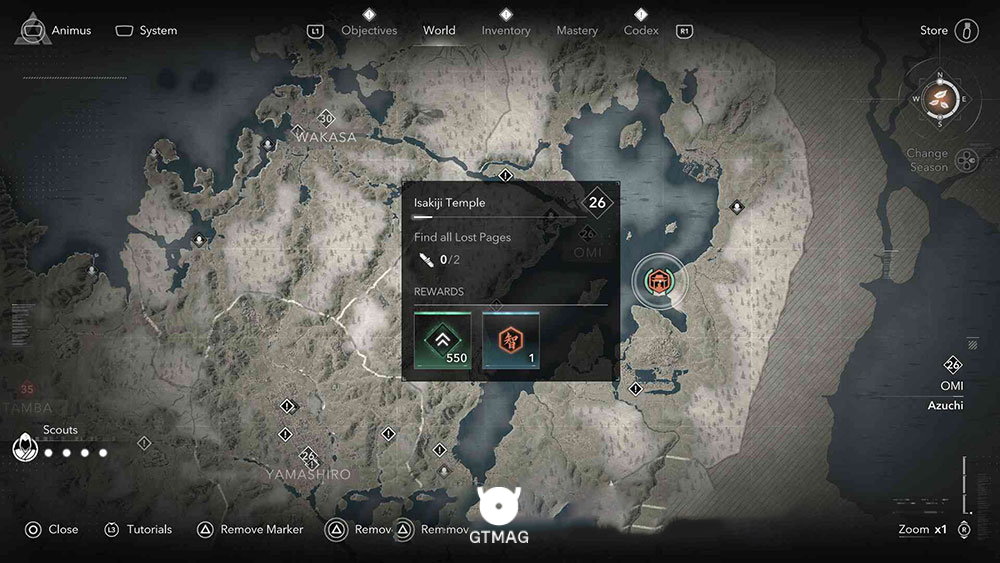 OMI - موقعیت تمام Templeها و Lost Pages در Assassin&rsquo;s Creed Shadows