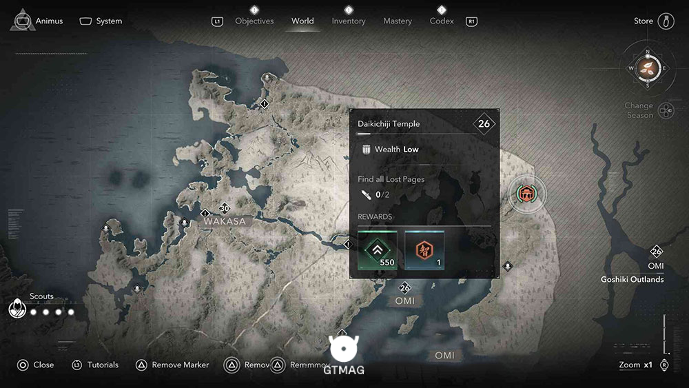 OMI - موقعیت تمام Templeها و Lost Pages در Assassin&rsquo;s Creed Shadows