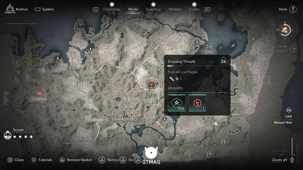 OMI - موقعیت تمام Templeها و Lost Pages در Assassin&rsquo;s Creed Shadows