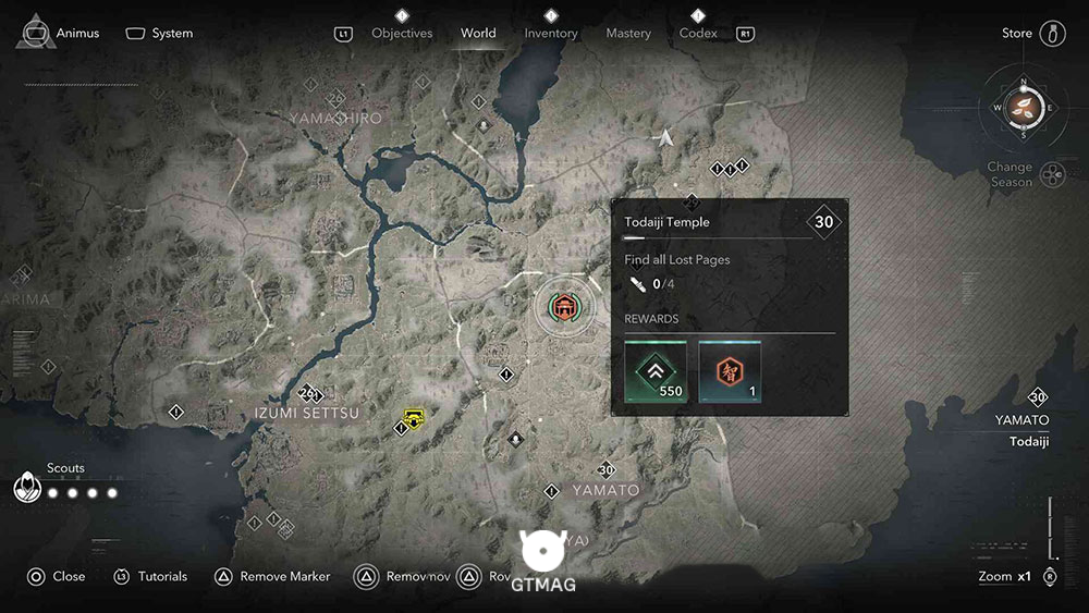 YAMATO - موقعیت تمام Templeها و Lost Pages در Assassin&rsquo;s Creed Shadows
