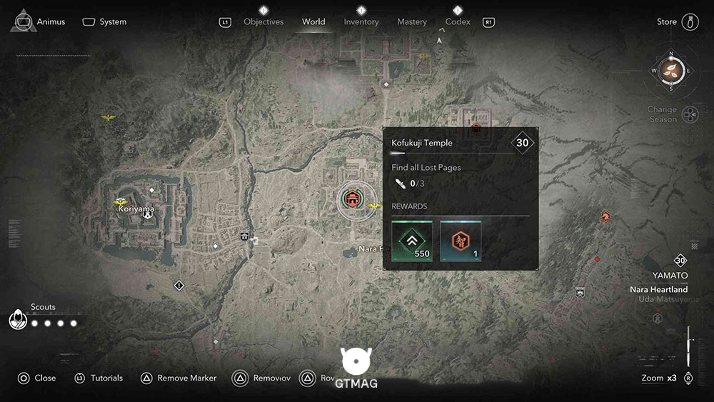 YAMATO - موقعیت تمام Templeها و Lost Pages در Assassin&rsquo;s Creed Shadows