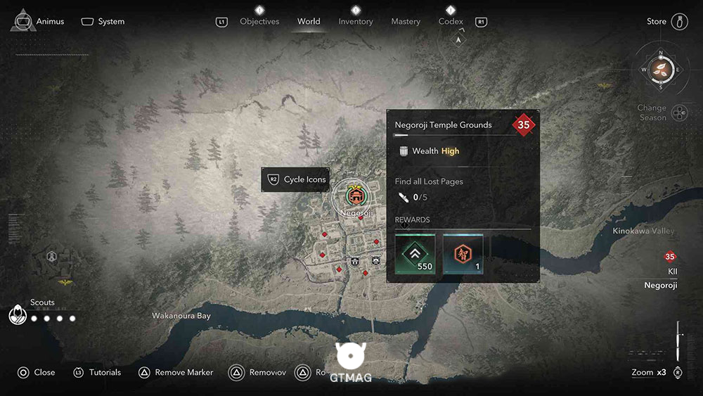 KII - موقعیت تمام Templeها و Lost Pages در Assassin&rsquo;s Creed Shadows