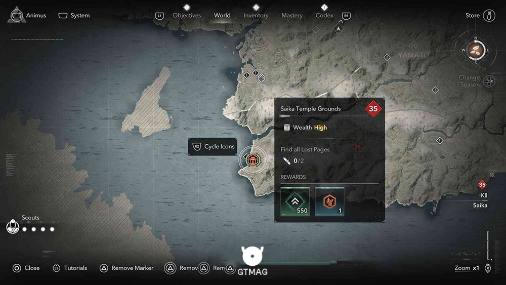 KII - موقعیت تمام Templeها و Lost Pages در Assassin&rsquo;s Creed Shadows