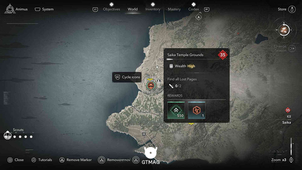 KII - موقعیت تمام Templeها و Lost Pages در Assassin&rsquo;s Creed Shadows