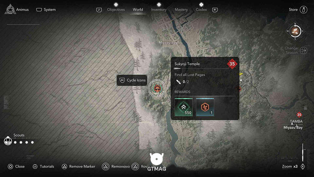 TAMBA - موقعیت تمام Templeها و Lost Pages در Assassin&rsquo;s Creed Shadows