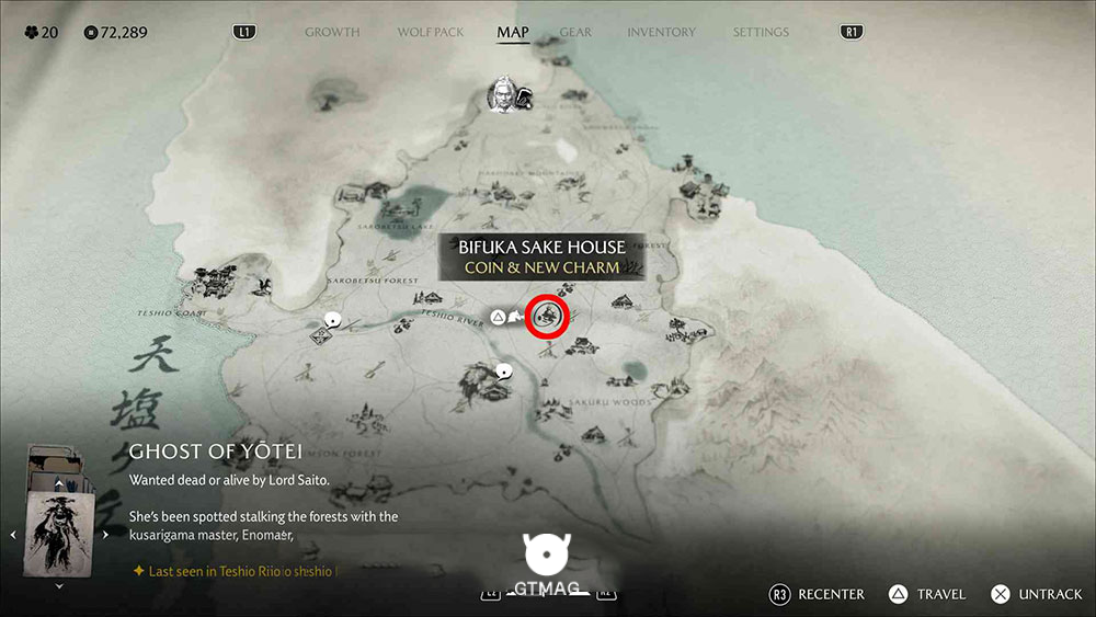6 – Bifuka Sake House، Charm of Quick Retrieval - موقعیت تمام Zeni Hajikiها در Ghost of Yotei