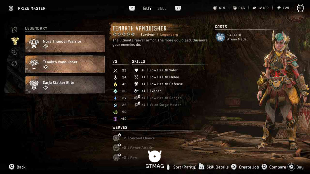 Legendary Armor شماره 4: Survivor - Tenakth Vanquisher - آموزش به دست آوردن همه زرههای Legendary در بازی Horizon Forbidden West