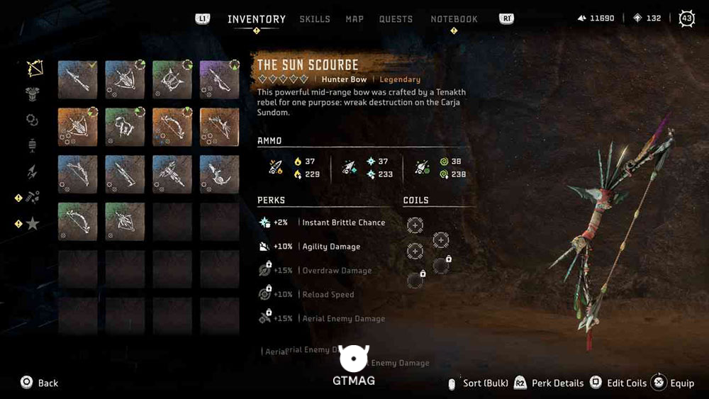 Legendary Weapon شماره 2: Hunter Bow - The Sun Scourge - راهنمای دریافت همه سلاحهای Legendary در Horizon Forbidden West