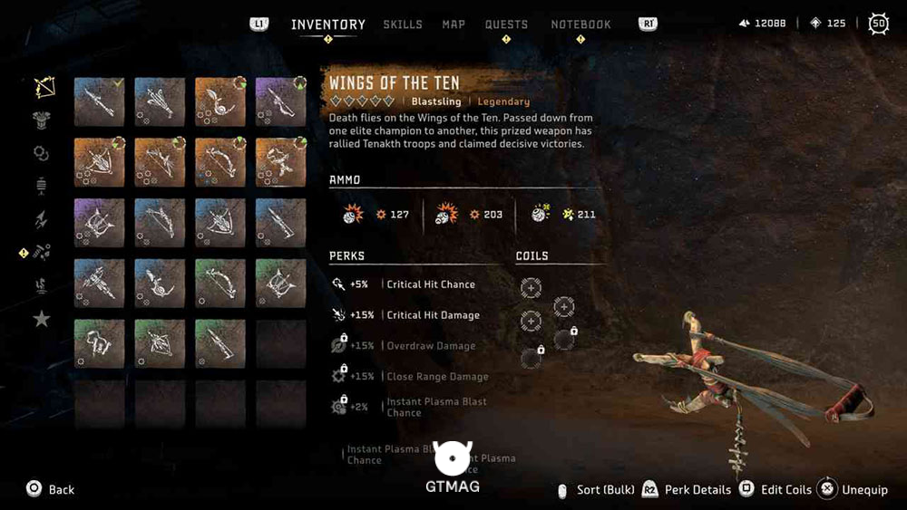 Legendary Weapon شماره 4: Blastsling - Wings of the Ten - راهنمای دریافت همه سلاحهای Legendary در Horizon Forbidden West