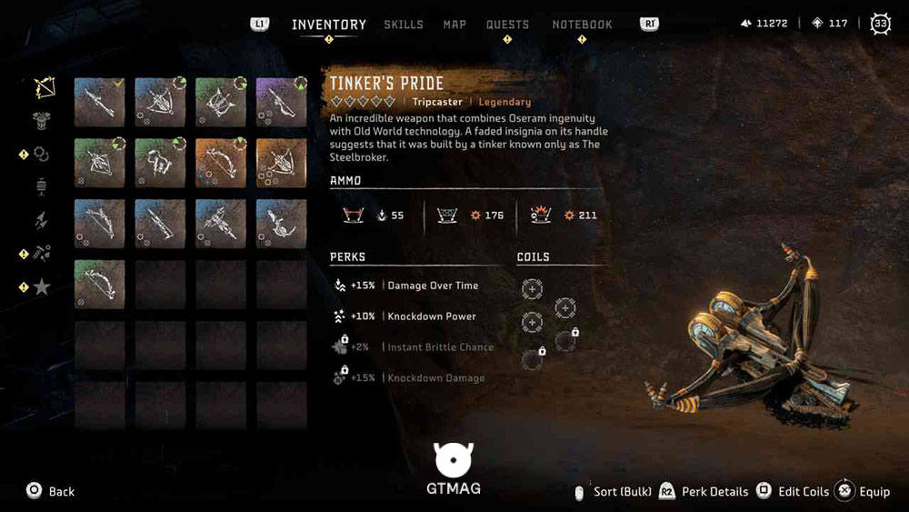 Legendary Weapon شماره 6: Tripcaster - Tinker’s Pride - راهنمای دریافت همه سلاحهای Legendary در Horizon Forbidden West