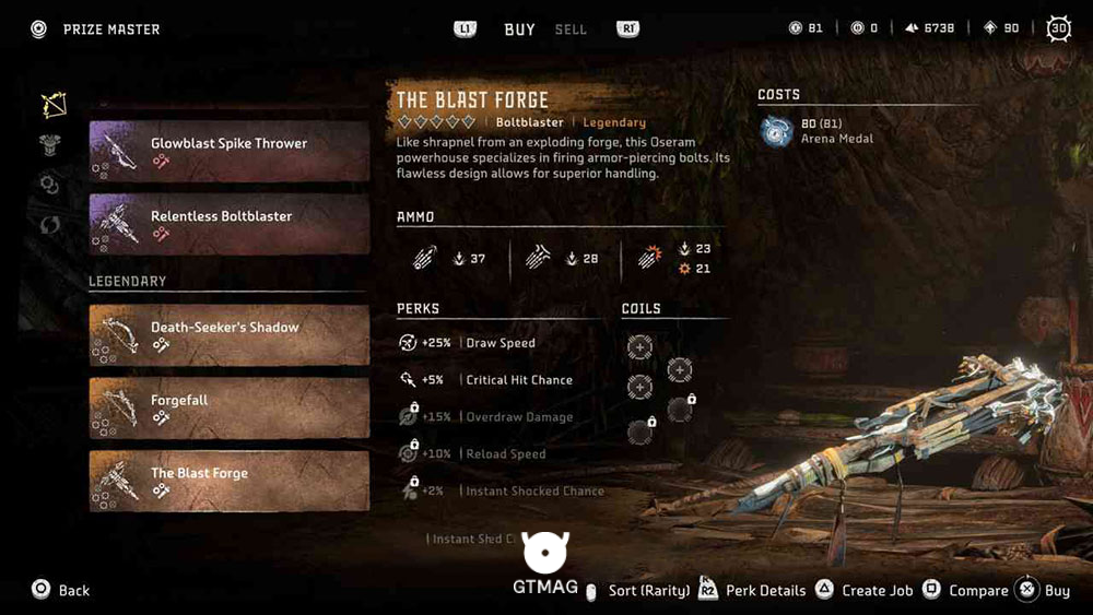 Legendary Weapon شماره 8: Boltblaster - The Blast Forge - راهنمای دریافت همه سلاحهای Legendary در Horizon Forbidden West