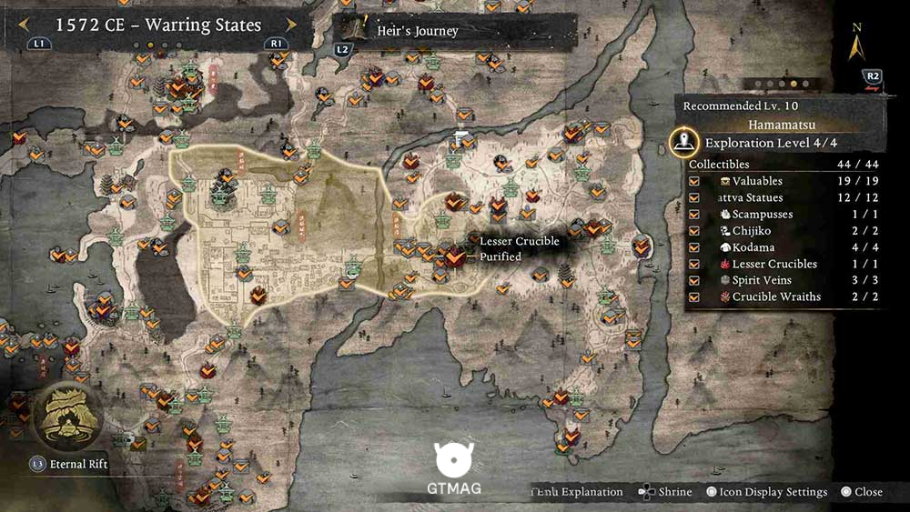 Lesser Crucible .3 - تمام مکان&zwnj;های Lesser Crucible در Nioh 3