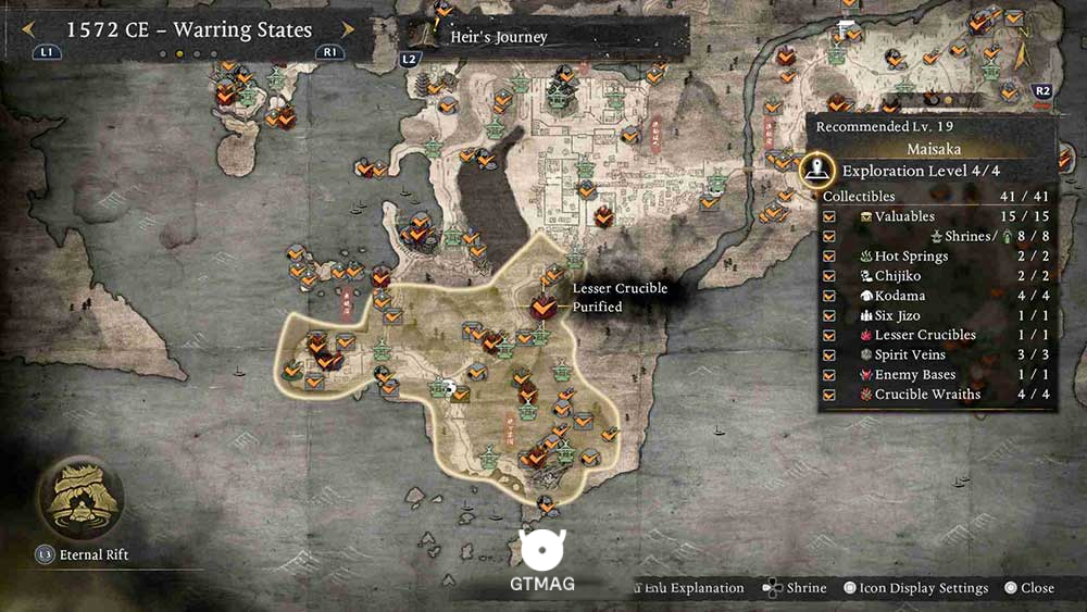 Lesser Crucible .5 - تمام مکان&zwnj;های Lesser Crucible در Nioh 3