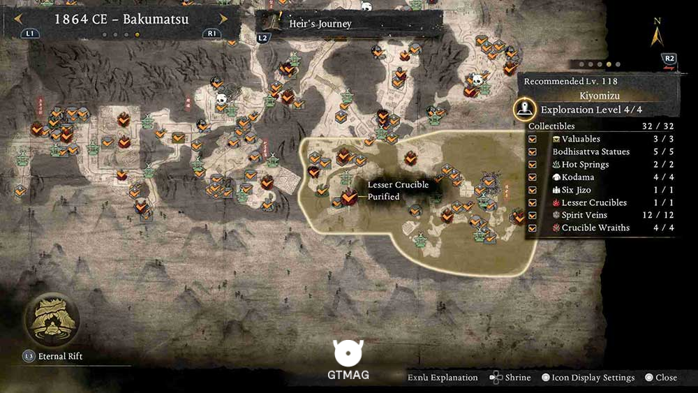 Lesser Crucible .20 - تمام مکان&zwnj;های Lesser Crucible در Nioh 3