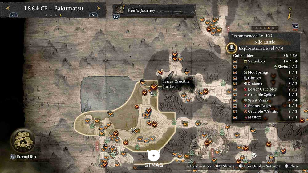 Lesser Crucible .22 - تمام مکان&zwnj;های Lesser Crucible در Nioh 3