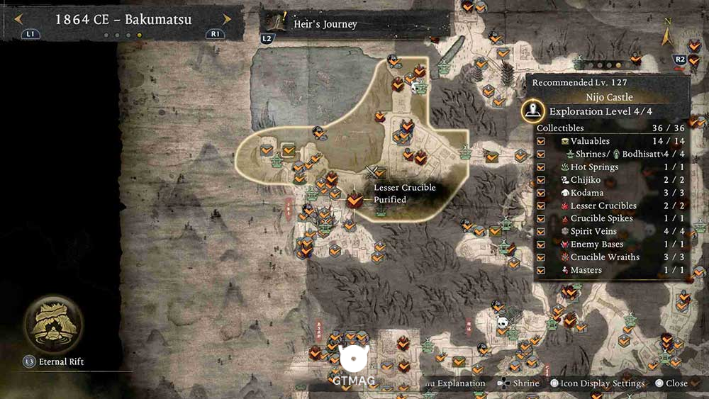 Lesser Crucible .23 - تمام مکان&zwnj;های Lesser Crucible در Nioh 3