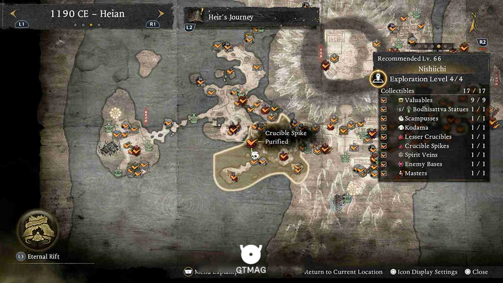 Crucible Spike .6 - تمام مکان&zwnj;های Crucible Spike در Nioh 3