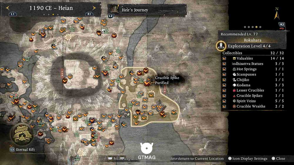 Crucible Spike .8 - تمام مکان&zwnj;های Crucible Spike در Nioh 3