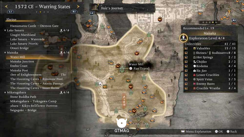 MAISAKA - تمام مکانهای Named Shrines و Bodhisattva Statues در Nioh 3