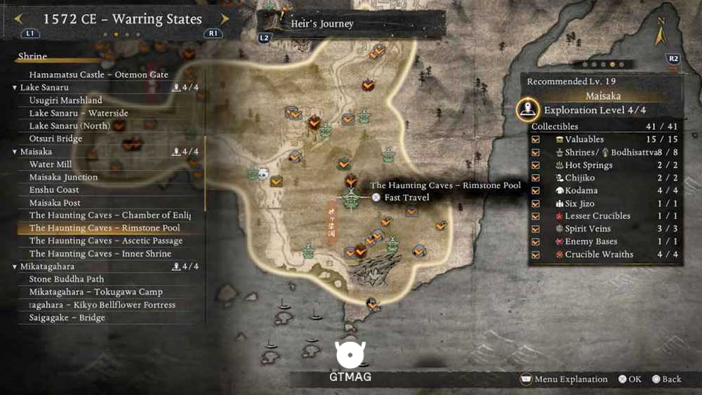 MAISAKA - تمام مکانهای Named Shrines و Bodhisattva Statues در Nioh 3