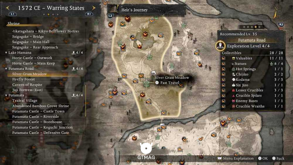 FUTAMATA ROAD - تمام مکانهای Named Shrines و Bodhisattva Statues در Nioh 3