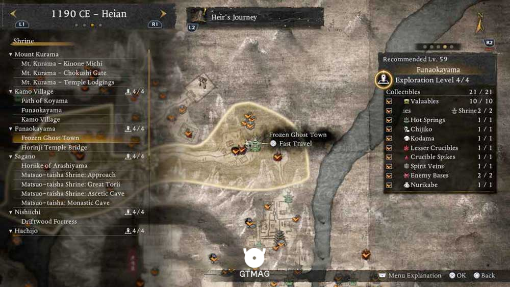 FUNAOKAYAMA - تمام مکانهای Named Shrines و Bodhisattva Statues در Nioh 3