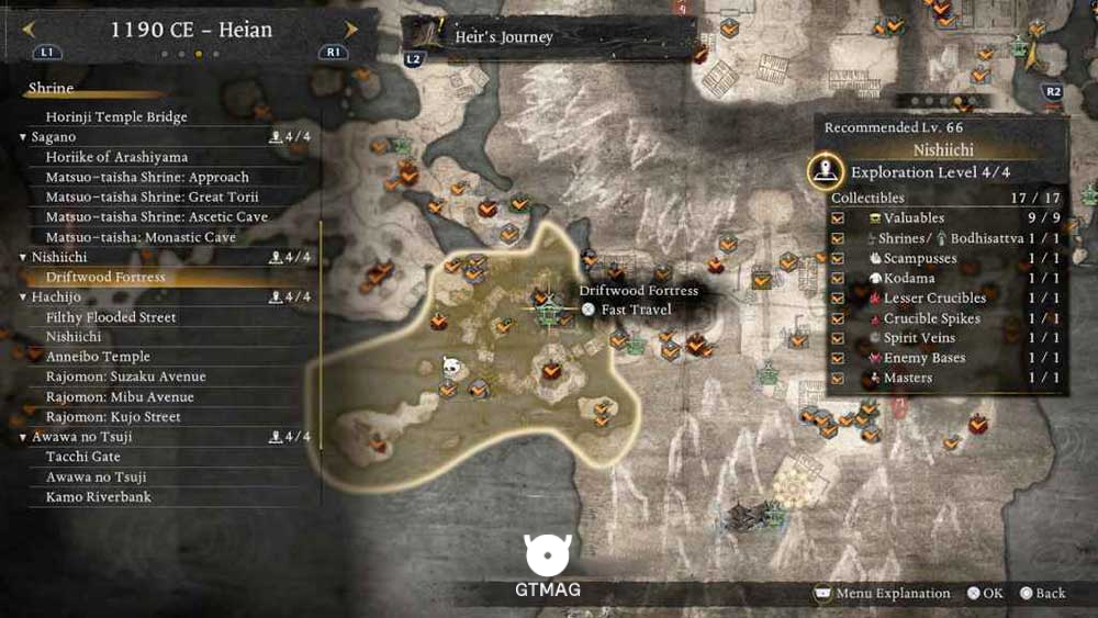 NISHIICHI - تمام مکانهای Named Shrines و Bodhisattva Statues در Nioh 3